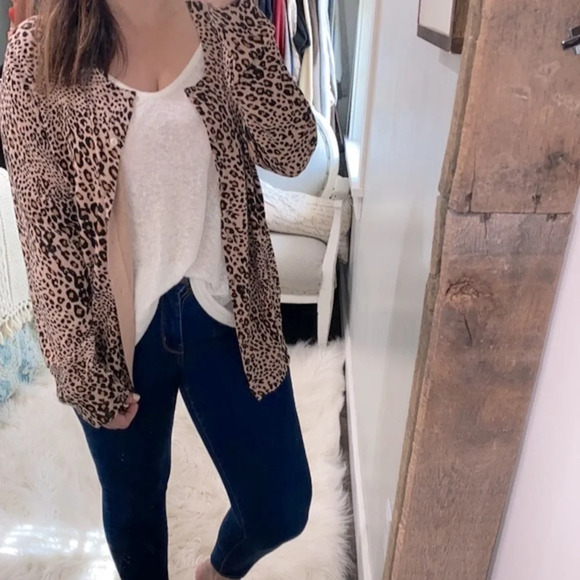 Time & Tru leopard print knit cardigan size XXlarge new with tags - Picture 1 of 9